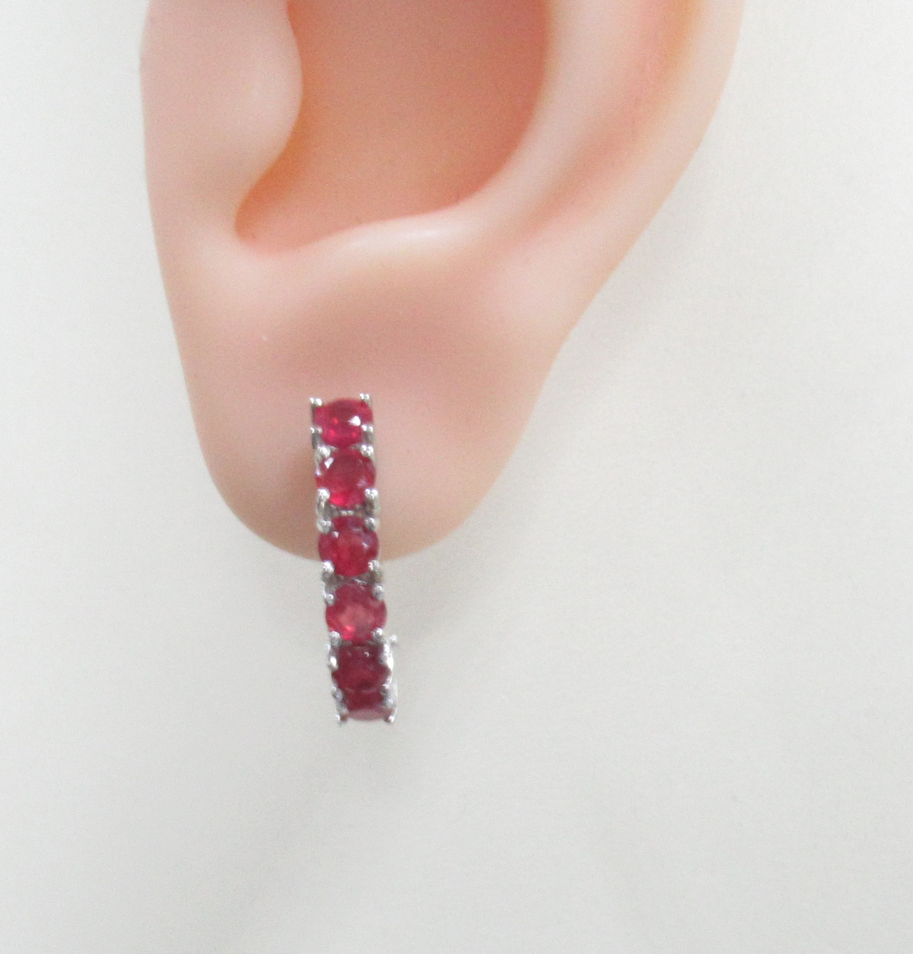 Серебряные серьги 925 пробы; вставки 12 Рубин F/2 4,8 ct;